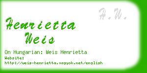 henrietta weis business card
